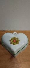 Thun Cuore in Ceramica con Disegno Fiori Piatto/Appeso a Parete - 26cm x 25cm x 7cm