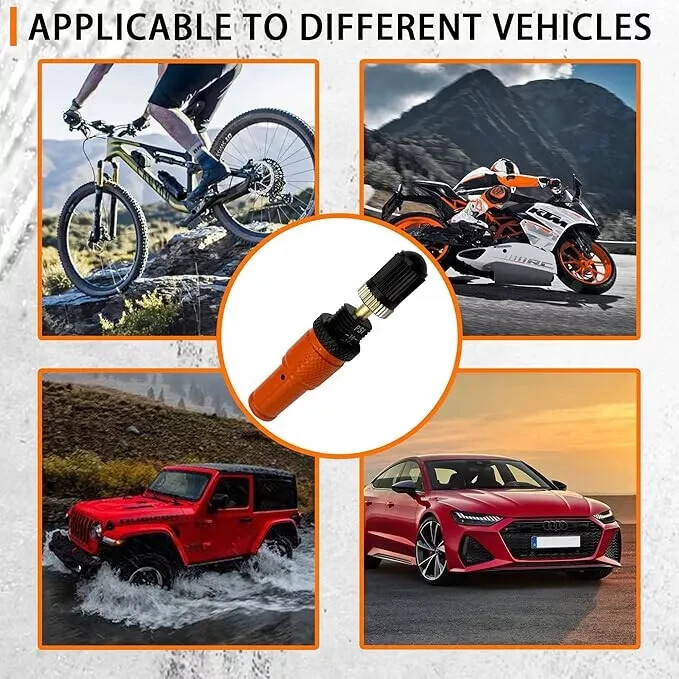 Haichy Adjustable Auto-Stop Tire Deflator Valve Kit,4 PCS with Storage Pouch