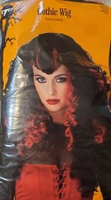 Costume Wig: Black/Red, Widow's Peak, Halloween/Witch/Goth, NWT