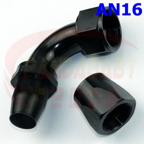1M Braided Oil Fuel Hose Line AN16 16AN -16 Elbow 90 Deg End Fitting Adapter Kit - Picture 6 of 6