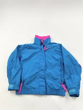 Vintage Columbia Jacket Womens Medium Blue Full Zip Radial Sleeve Bugaboo