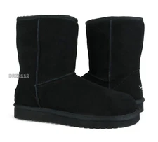 Koolaburra by UGG Koola Short Black Suede Fur Boots Womens Size 5 -NIB-