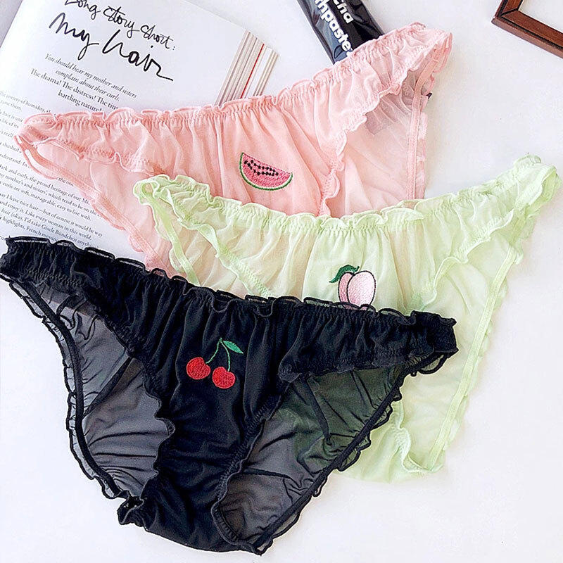 Women Lace Ruffle Panties GString Thong Briefs Ladies French Knickers