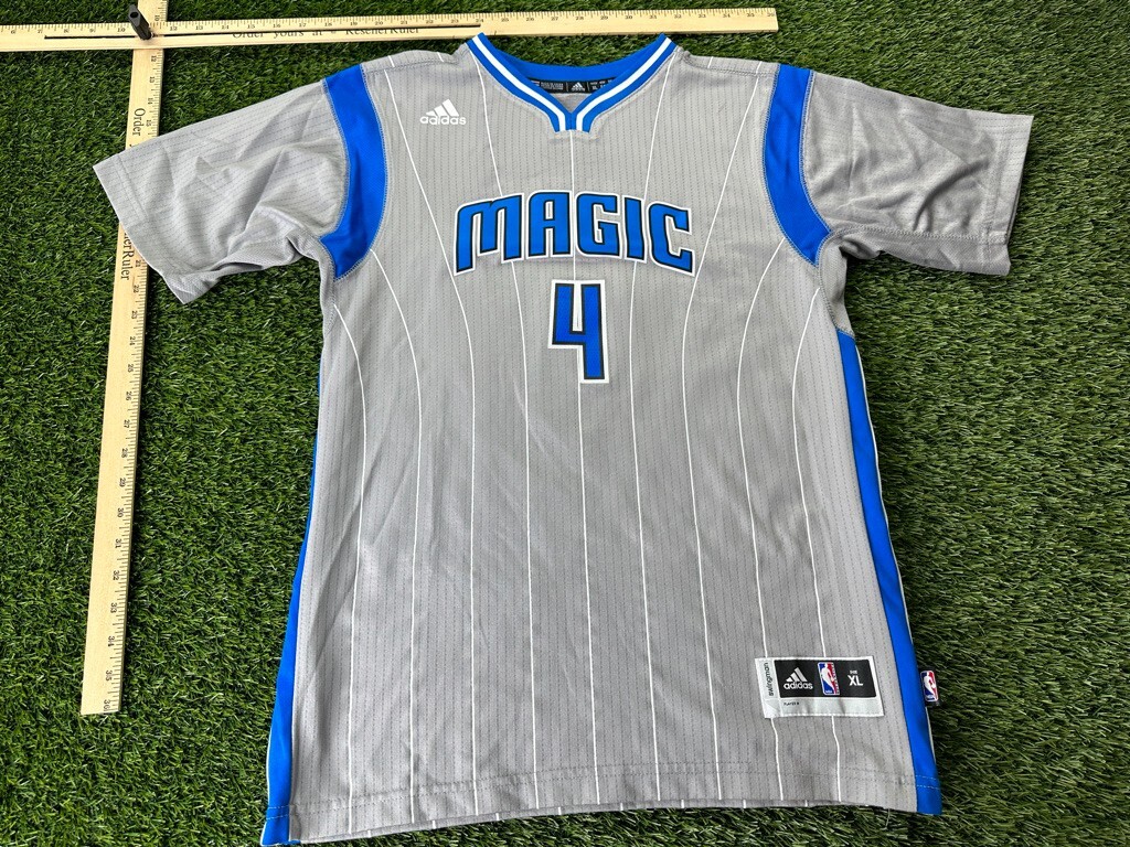 Orlando Magic Elfrid Payton Jersey Gray Sleeves Adidas YOUTH XL