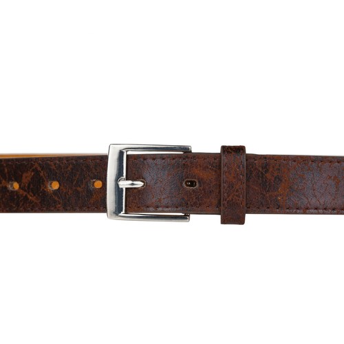 Mens Leather Belts Jeans Trousers Chinos Casual Belt Real Metal Buckle Bonded - Picture 34 of 41