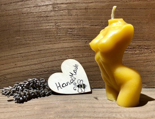 Handmade 100% PURE BEESWAX candles. Voluptuous Female Body Heart Torso Love Gift - Picture 9 of 21