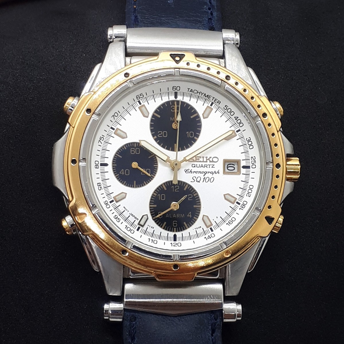 Seiko Chronograph Alarm Panda Dial SQ100, 7T32 - 7C40 vintage 