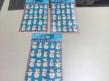 3 Sealed Packs American Greetings Adorable Winter Animals Snowmen Stickers