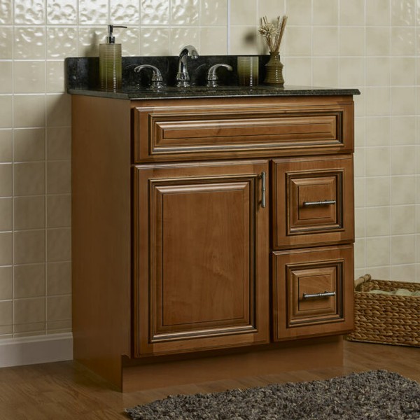 JSI Kingston 30" Maple Bathroom Vanity Base 1 Door 2 Right