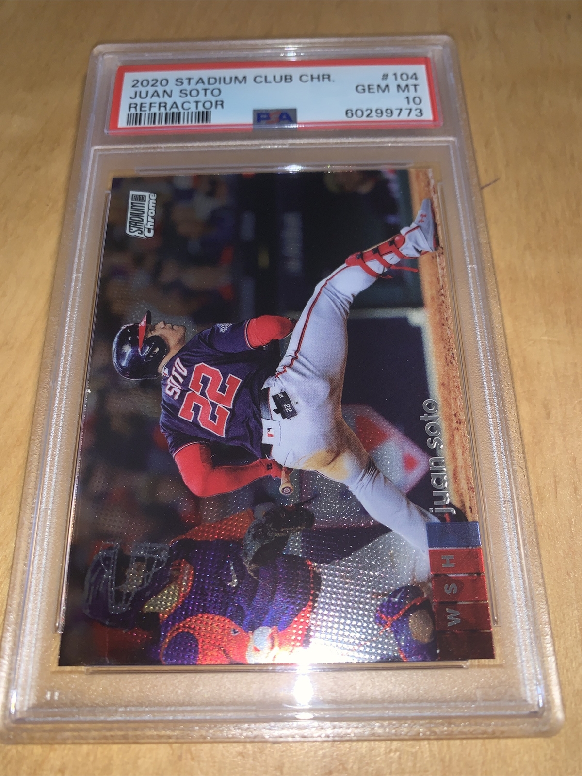 2020 Stadium Club Chrome 104 Juan Soto Refractor PSA 10 Shuffle Nationals