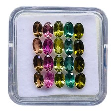 VVS 20 Pcs Natural Multi Tourmaline 5x3mm Oval Cut Loose Gemstones Lot