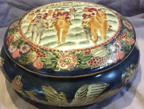 Caja cubierta de porcelana decorativa de caza de zorros diseño asiático hecha en China - Imagen 2 de 8