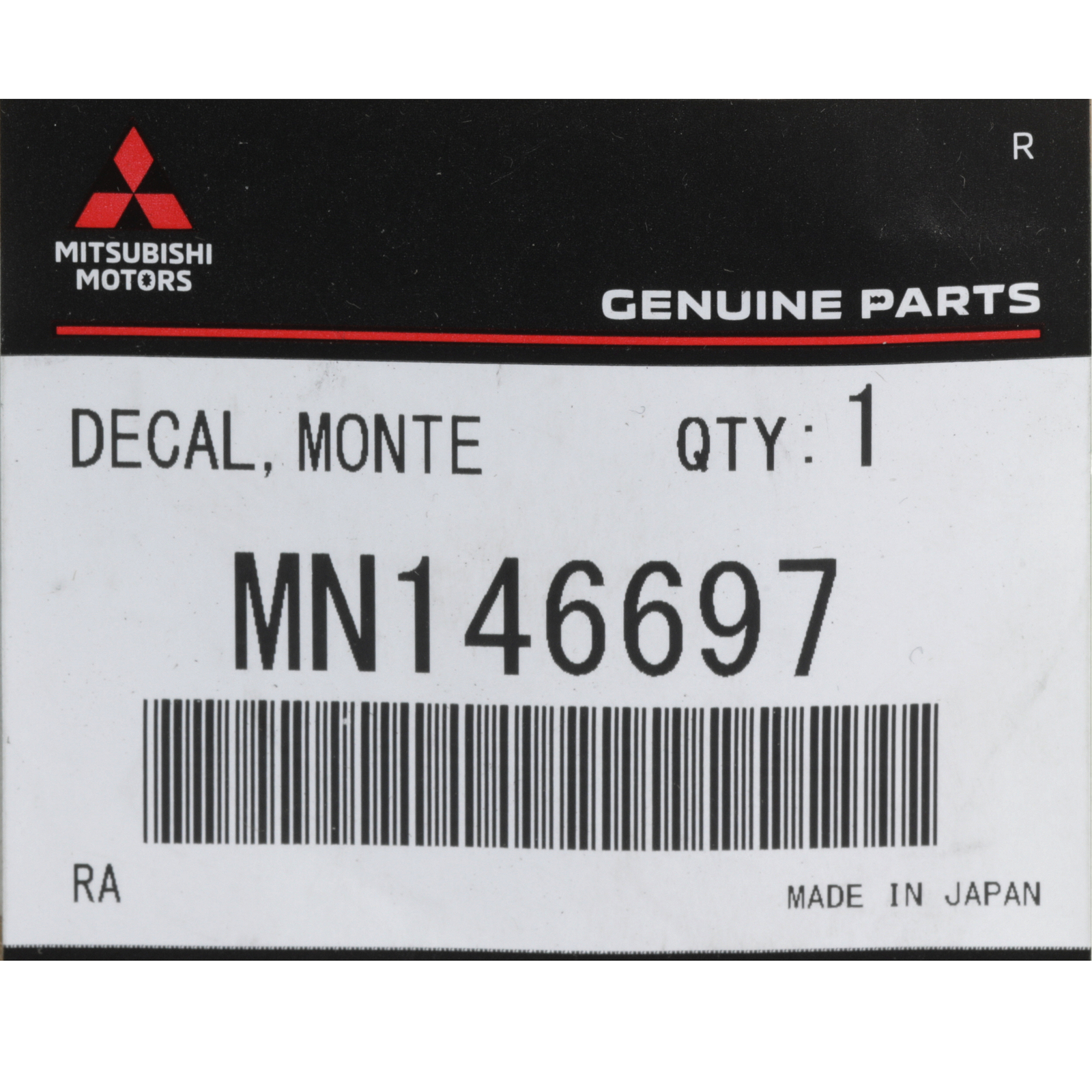 OEM 2003-2004 Genuine Mitsubishi Montero Decal Nameplate MN146697 