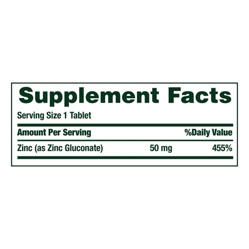 Nature's Bounty Zinc 50 mg 400 Tablet Support Immume System EXP 05/2027