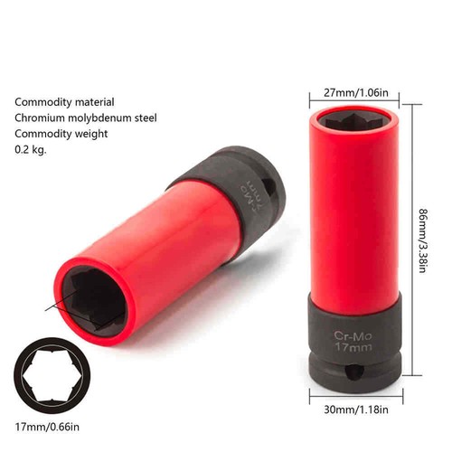 17mm-Wheel Lock Nut Removal Socket Wrench For Mercedes S Series W221 Tyre - Picture 7 of 7