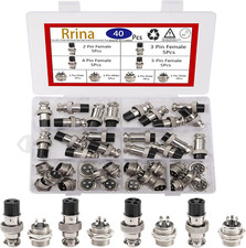 40Pcs Thread Male Female Panel Metal Aviation Wire Connector Plug Assortment Kit