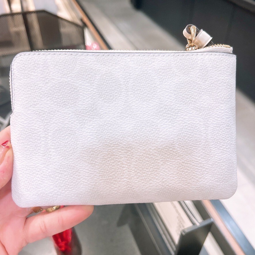 NWT Coach Corner Zip Wristlet In Signature Canvas With Stripe