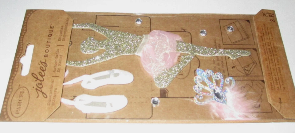 Jolee's Boutique Bailarina Brillo 8 Piezas Pegatinas Dimensionales 50-50332 Foto 3 de 4