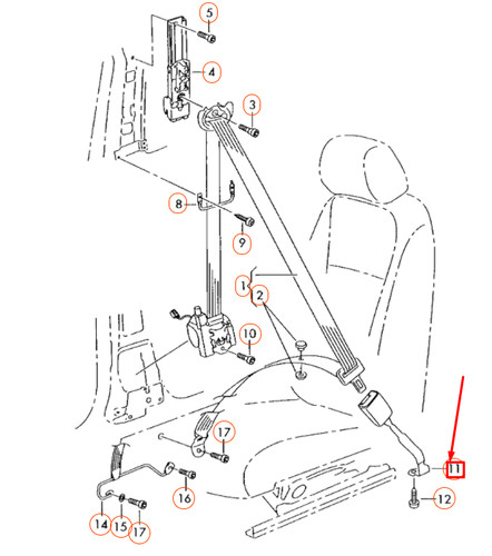 NEW OEM VW GOLF MK6 FRONT LEFT SEAT BELT LATCH 1K4857755ABQVZ GENUINE - Picture 10 of 10