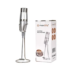Premium Stainless Steel Electric Milk Frother – Handheld Coffee Mixer (Silver)