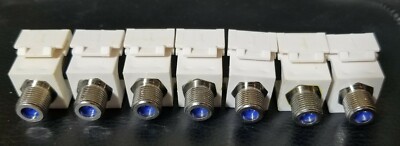LOT OF 7  F to F Keystone Jack Insert 3 GHz F81 Connector RG6 Snap In Quickport
