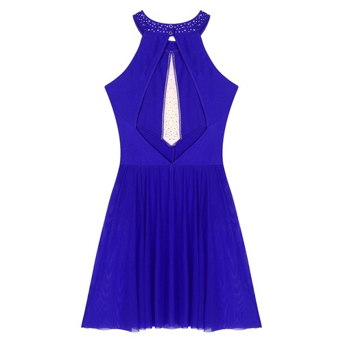 Womens Figure Skating Dresses Shiny Dancewear Elegant Lyrical Dance Dress Prom - Picture 28 of 47