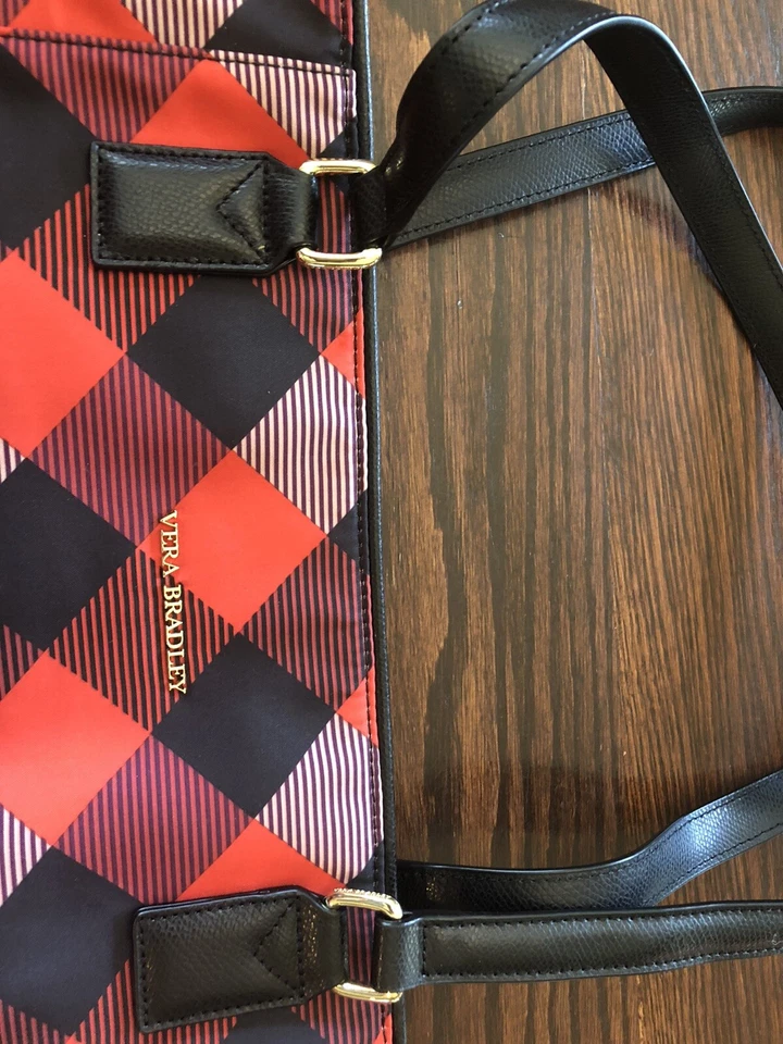 Bolso de hombro grande Vera Bradley Ella a cuadros búfalo naranja quemado Foto 4 de 4