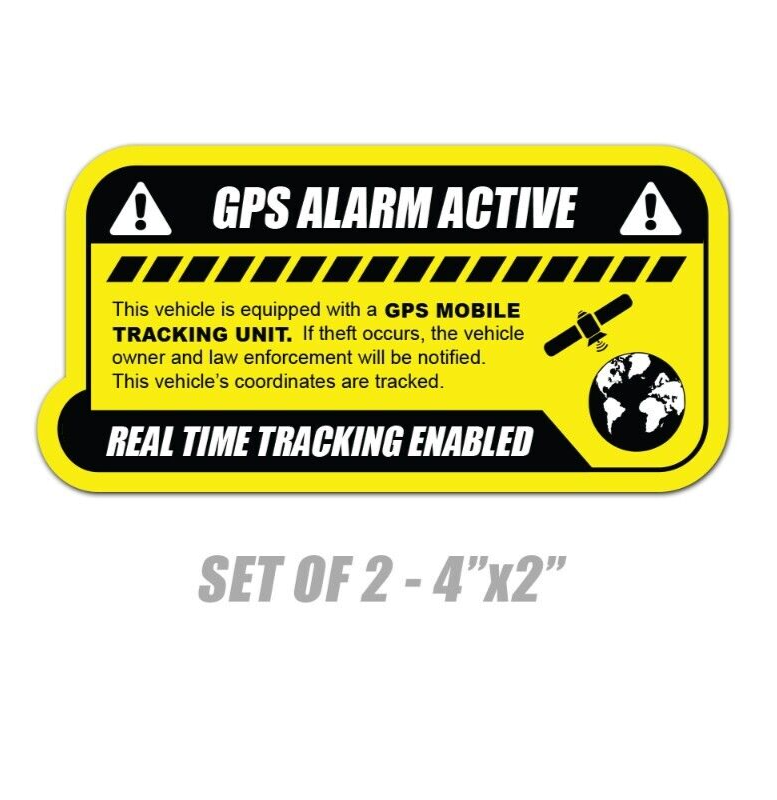 2x GPS tracking sticker anti theft vehicle security label outside ...