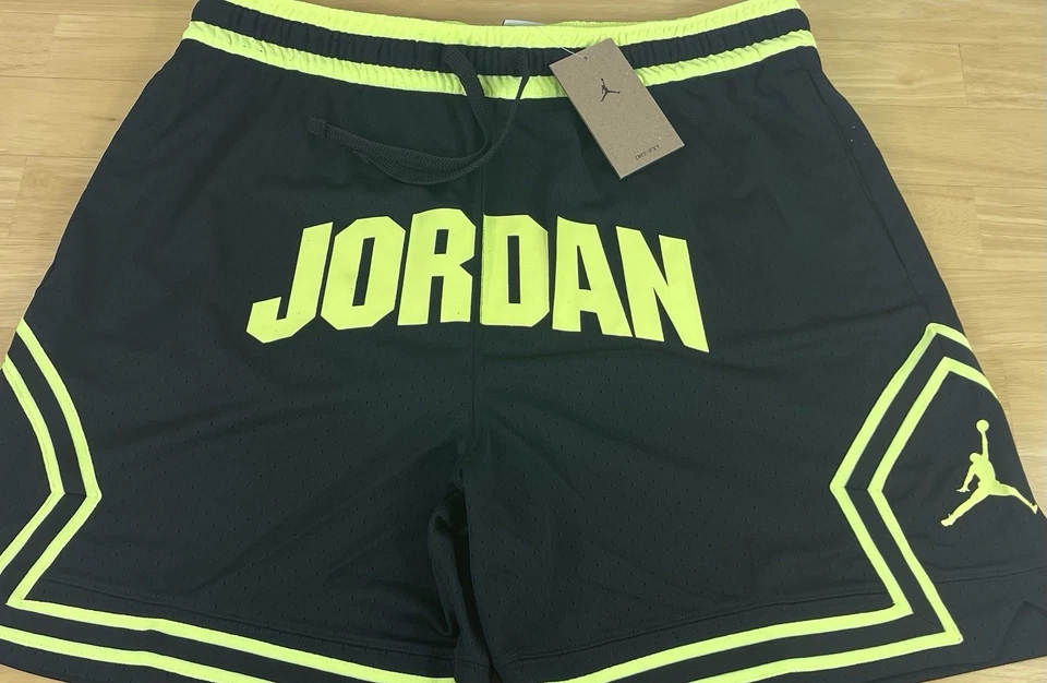 Nike Air Jordan Sport Diamond Dri-Fit Black/Volt Shorts - FV8612-010 - Men’s XL Foto 2 de 4