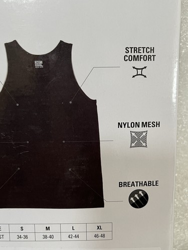 Camiseta sin mangas 32 Degrees para hombre cómoda malla paquete de 3 secado rápido antiolor negra grande - Imagen 4 de 8