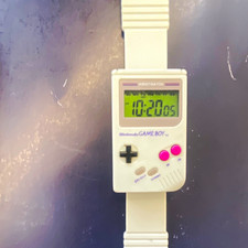 Nintendo Game Boy Digital LCD Quartz Wristwatch White Plastic Strap Vintage