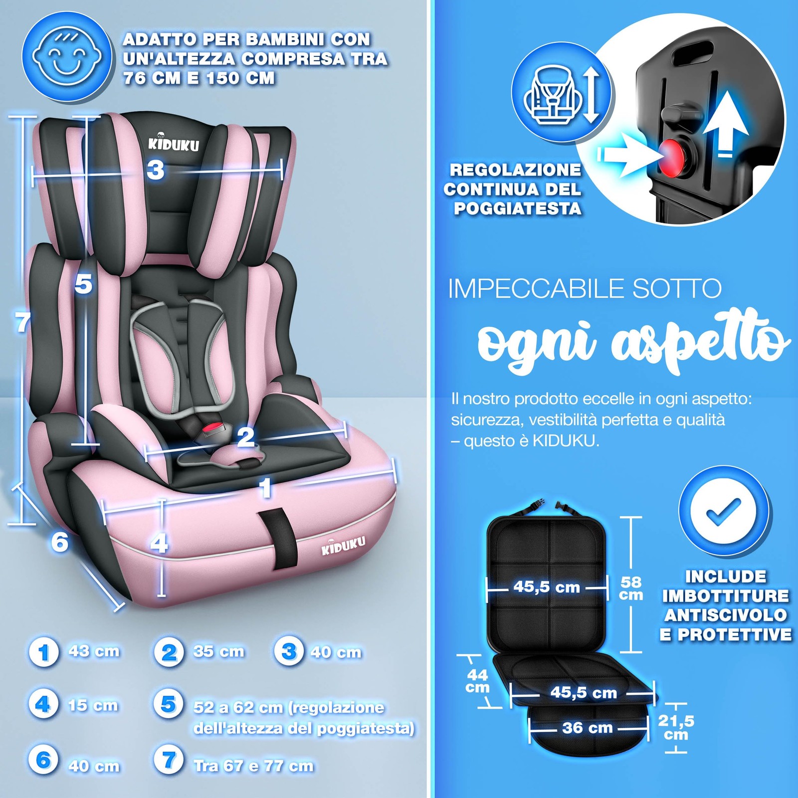 Seggiolino auto universale con coprisedile foto 5