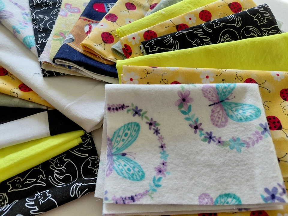 Restos de tela, 3/4 libras, franela, rayón y algodón, ¡MUCHOS PATRONES! Foto 4 de 4