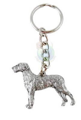 Irish Wolfhound Keychain Pewter
