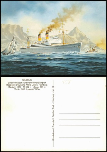Schiff Turbinenschnelldampfer WINDHUK Deutsche Afrika-Linien, Hamburg 1980