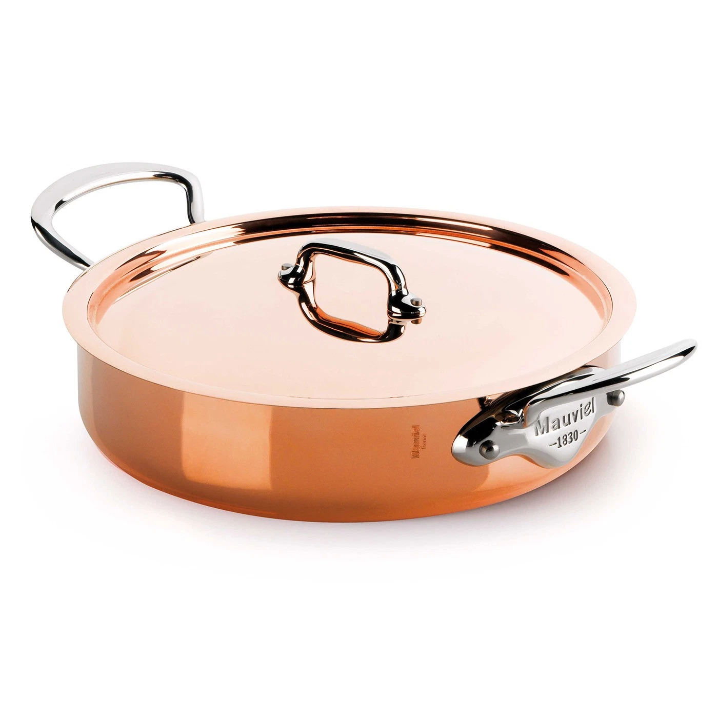 Mauviel M'Heritage M'150s 3.4 qt. Rondeau W/Lid Cast Stainless Handle