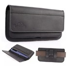 New Listing Leather Phone Holster, Flip Cell Phone Case with Belt Clip for X-Large Black