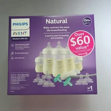 Phillips Avent Natural Baby Bottle with  Response Nipple Newborn Gift Set - 17pc