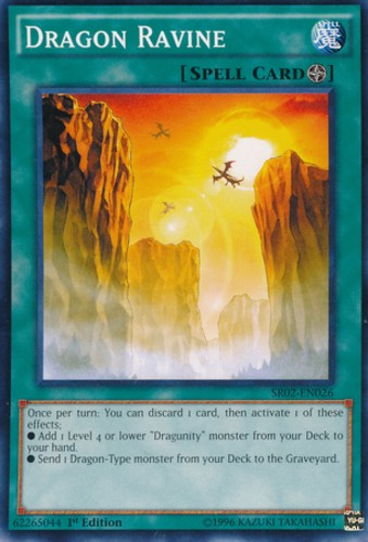 Yugioh! MP Dragon Ravine - SR02-EN026 - Common - 1st Edition Moderately Played, - Picture 1 of 1