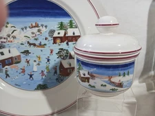 Villeroy & Boch China - Design Naif Christmas - Dinner Plate, Sugar Bowl