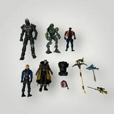 Assorted Lot of 5 Action Figures And 5 Accessories