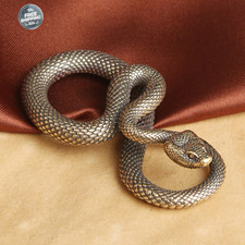 Brass Snake Figurine Statue Home Office Table Decoration Animal Figurines Toys .