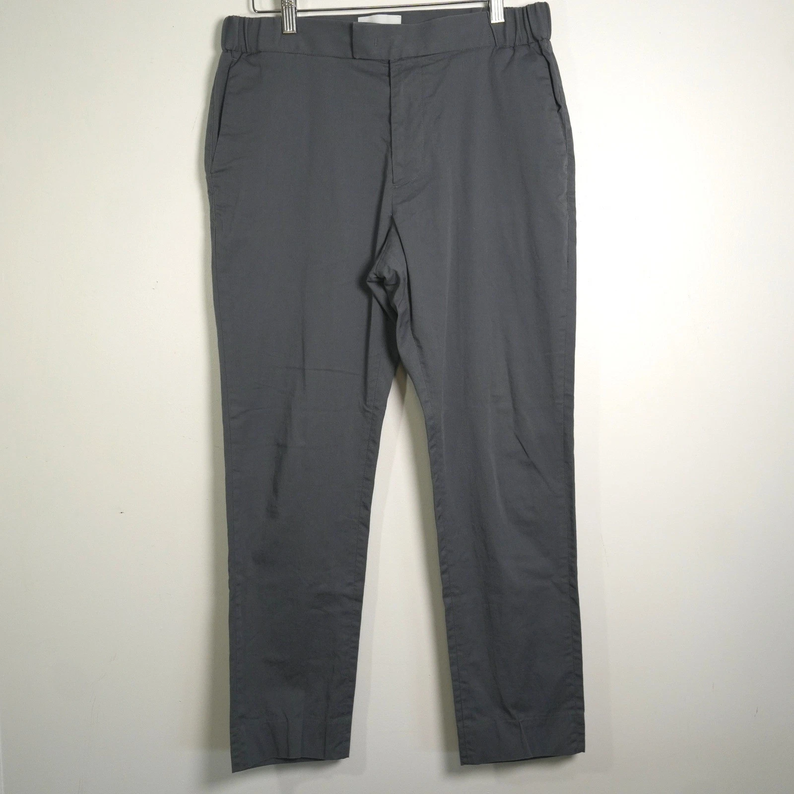 L'Estrange London 24 Trouser Women Size M Charcoal Grey Slim Tapered Chino Pants