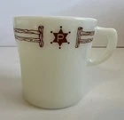 VINTAGE 70s PONDEROSA STEAKHOUSE PYREX MILK GLASS MUG