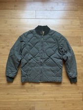 Eddie Bauer Down Jacket Kids Medium Green 1936 Skyliner Model Bomber Quilted