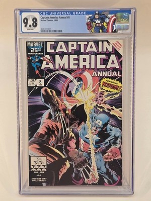 Captain America Annual #8D CGC 9.8 1986 ! Custom Label ! New Slab !