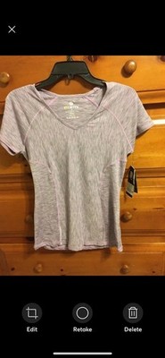 Ladies medium Velocity  No Sweat  Tru Dry top. Cap sleeve Shy Violet and black