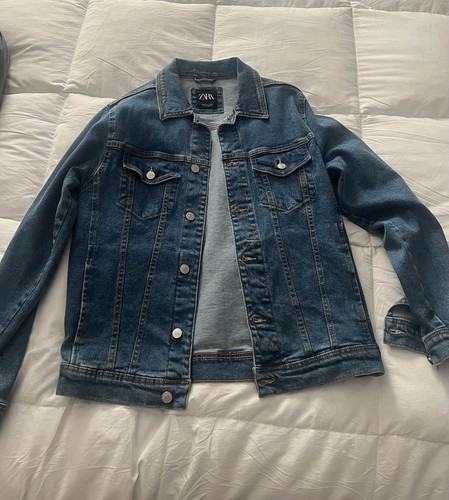 ZARA Mens Blue Jean Jacket M Regular Short