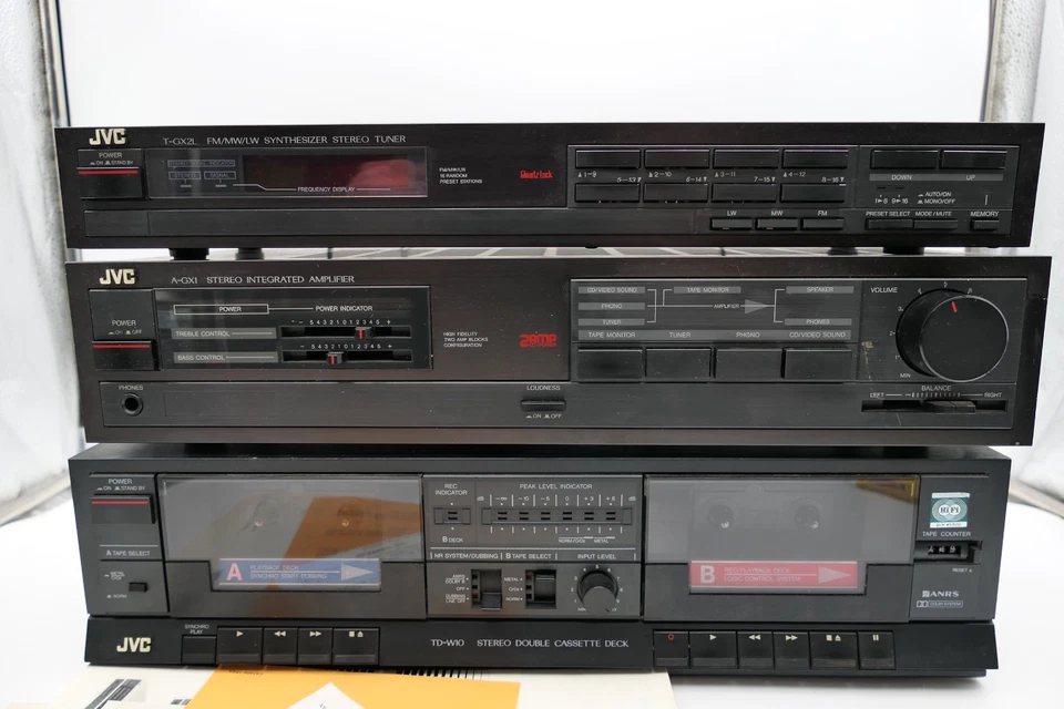 JVC T-GX2L Synthesizer A-GX1 Amplifier TD-W10 Stereo Double Cassette Deck - Bild 2 von 4