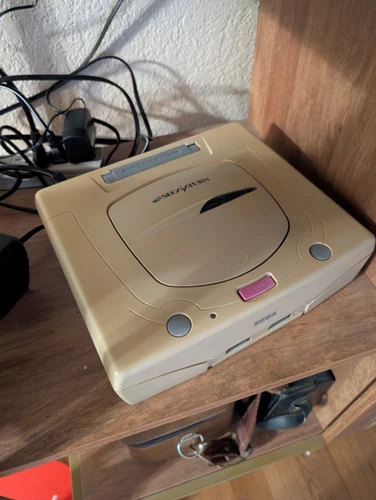 Sega Saturn Japanese Model 2 White Fenrir Duo Blue LED 256g micro SD Card